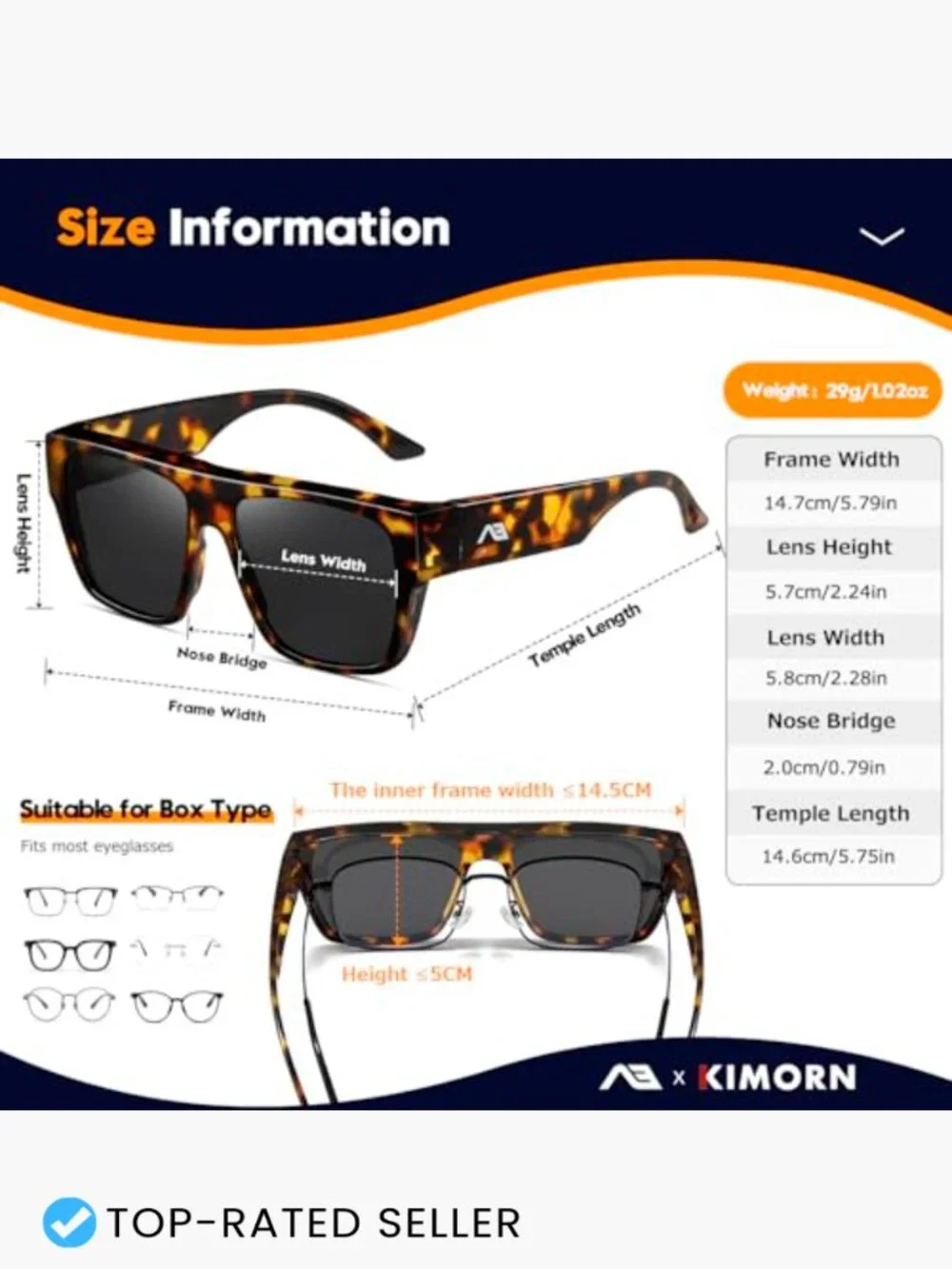 Fit Over Glasses Square Sunglasses Polarized UV400 Protection Trendy Retro